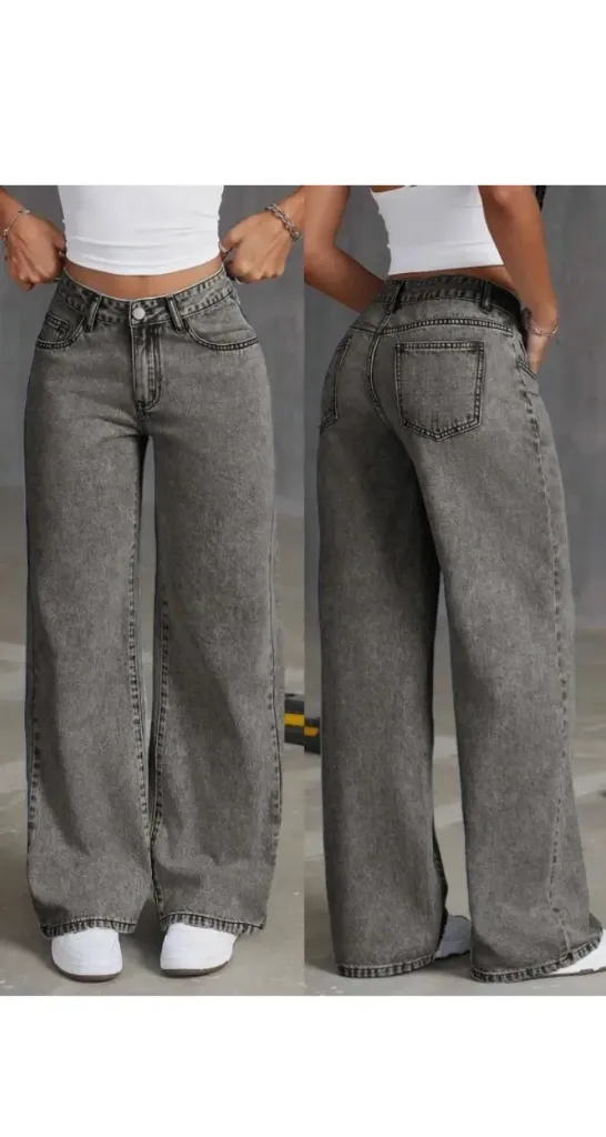 Women oversized straight jeans