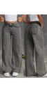 Women oversized straight jeans