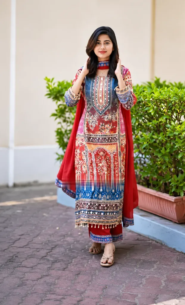 Self design kurta for women