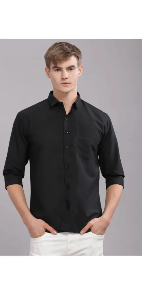 Black Colour Casual Shirt For Men