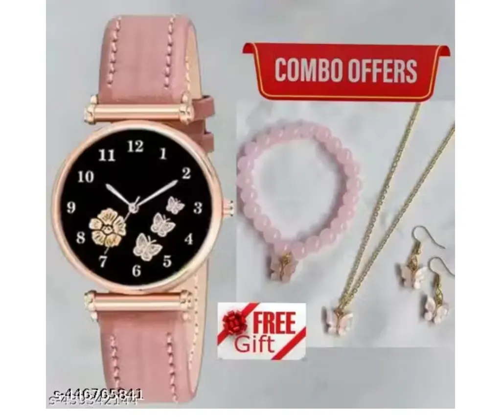 Flower Designer Leather Women's and Girl's  watch